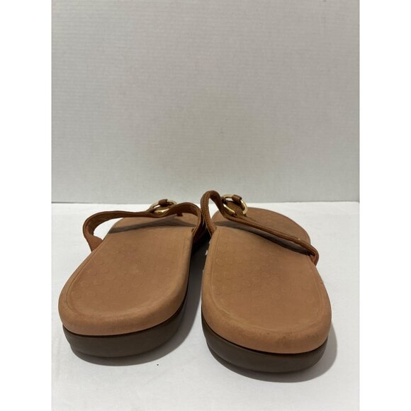 Vionic Tide Aloe Mocha Leather Sandal Flip Flop Women's US size 9 thongs - Picture 3 of 7